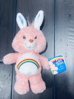 Play Along Care Bears Cheer Bear with Bunny Ears 2003 beanbag plush(310-077-1)