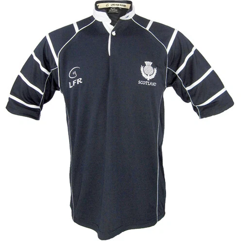 Malham USA Scotland Breathable Rugby Jersey Polo Shirt Navy - All Sizes