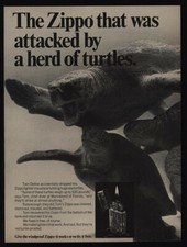 1969 ZIPPO Lighters - Attacked By A Herd Of Turtles - Ocean - VINTAGE AD
