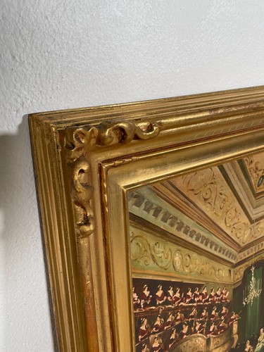 QUADRO DIPINTO OLIO TELA " Giulio Vitali" TEATRO BALLO MUSICISTI NOBILI 1700 - Picture 4 of 12