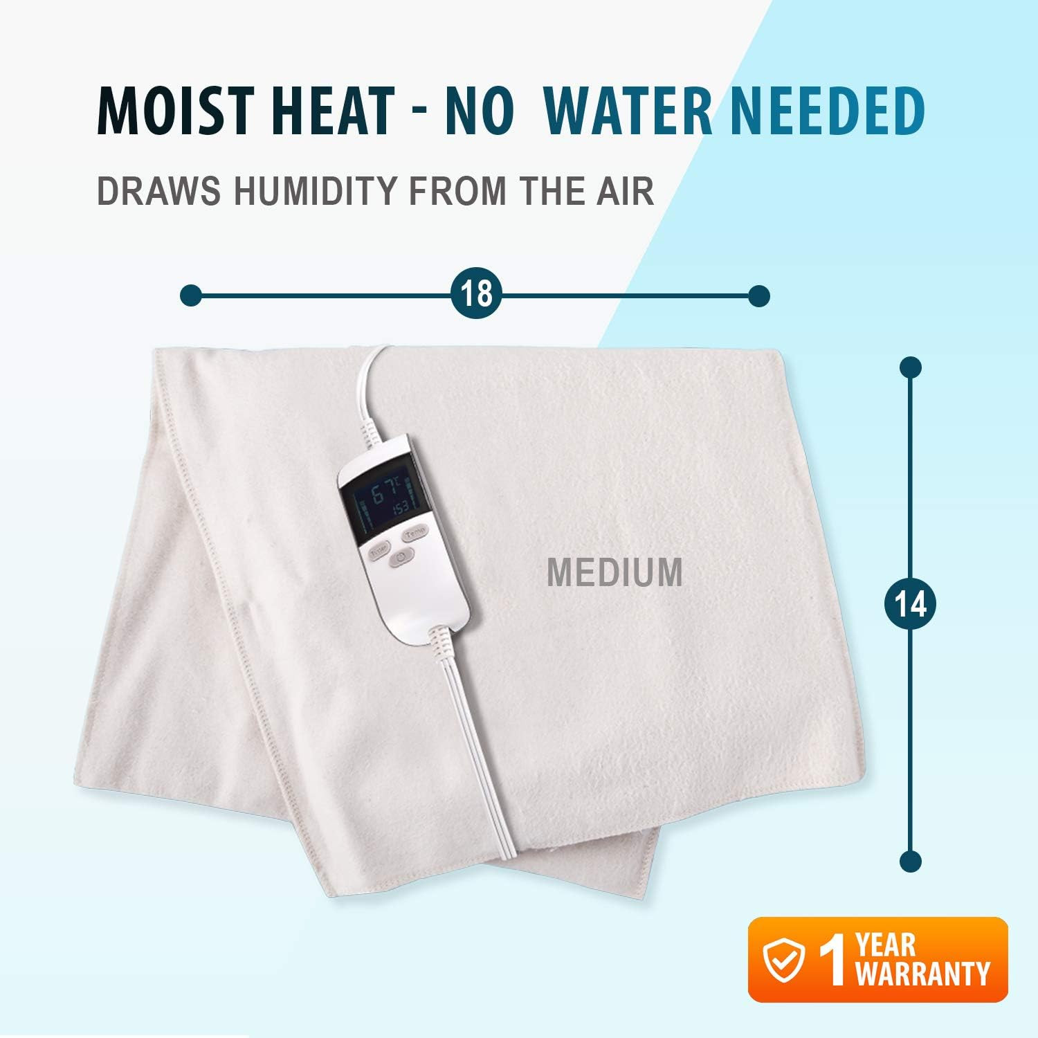 Thermorelief Extra Hot Moist Heating Pad with Auto Shut Off for Pain Relief