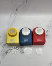 Marvy Uchida Lot of 3 Paper Punch Crafts Flower Circle Square 1"-1.50"