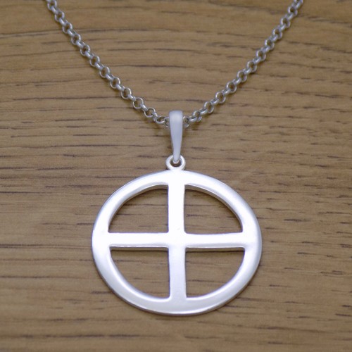 925 Sterling Silver Sun Solar Cross 
