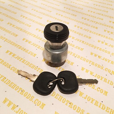 Hot Rod Compact Keyed Ignition Dash Switch with Anodized Black 'Art Deco' Bezel