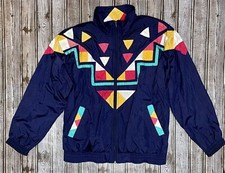 VTG Westbound Petites Zip-up Aztec Print Windbreaker Jacket Women  s Sz S 80s 90s