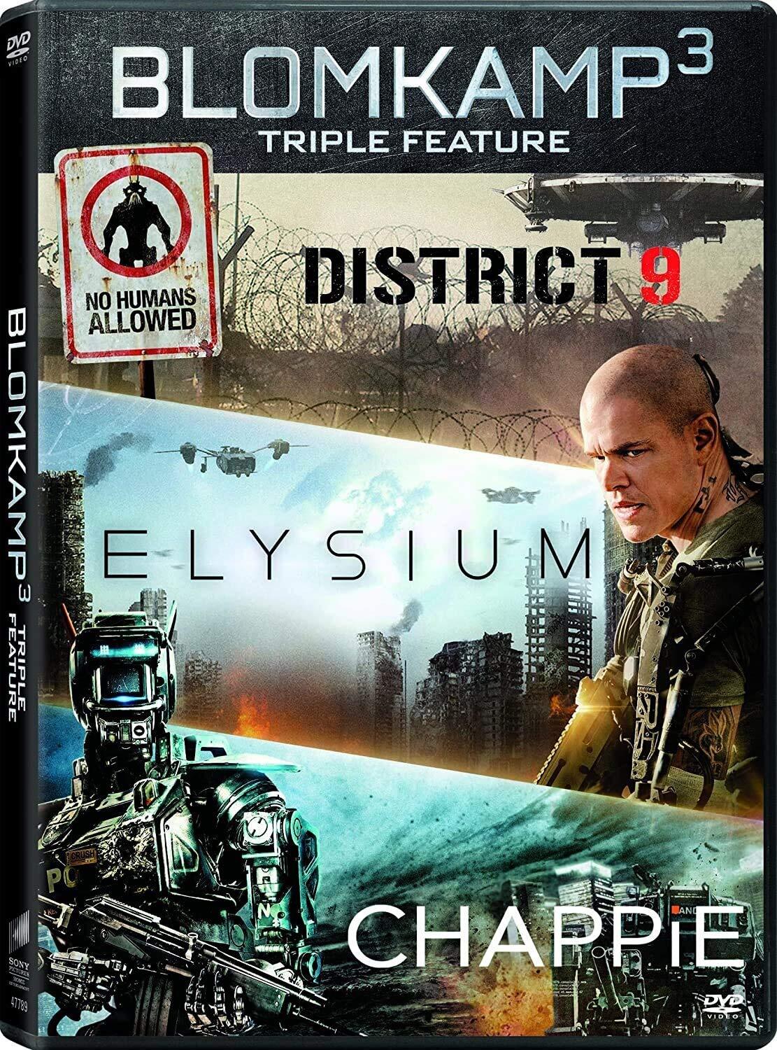 Chappie / District 9 / Elysium (DVD) Matt Damon Hugh Jackman Dev Patel