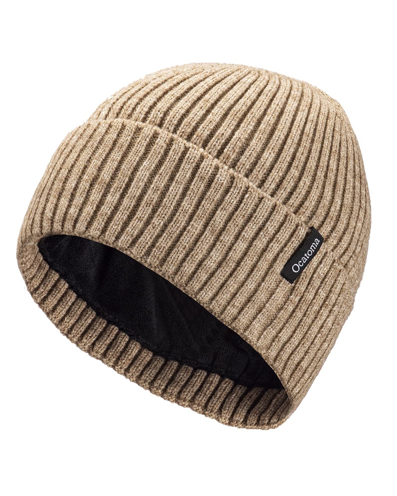 Men Women Winter Knit Cuffed Beanie Soft Warm Ski Hat for Cold Weather-image