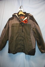Arizona Jean Co HOODED Jacket Youth Size Large 14-16. MINT Condition BROWN coat