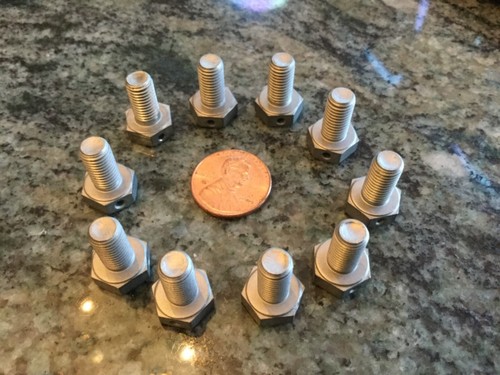 10 pieces miliary aircraft 1/4-28 x 1/2 long with lock wire hole 1/4 28 thread - Picture 2 of 5