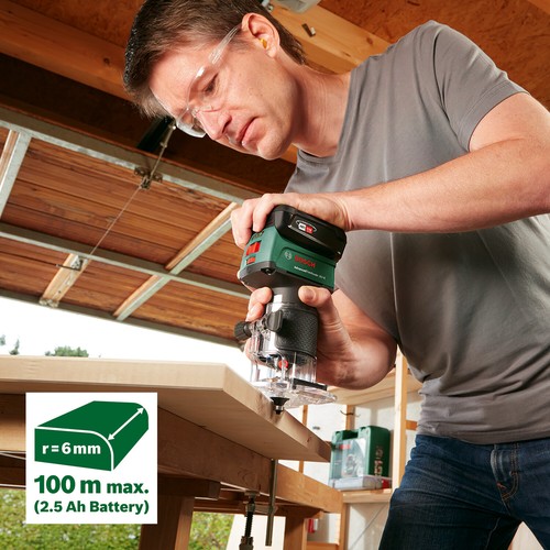 Bosch 18V Brushless Cordless Trim Router Inc 3mm Round Over Bit & Parallel Guide - Picture 3 of 11