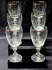 Vintage SCHOTT-ZWIESEL 7" Crystal Water Goblet SCZ17 Platinum Band - Set Of 6