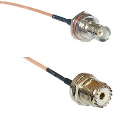 RG316 BNC FEMALE BIG BULKHEAD to UHF Female BULKHEAD Coax RF Cable USA-Ship