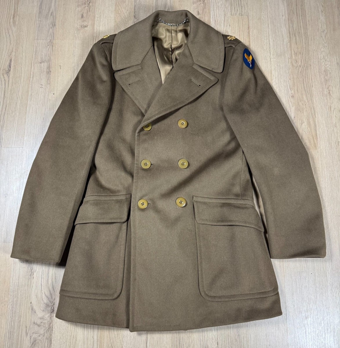 Vintage WW2 US Army M-1926 Officer MAJOR Overcoat Mackinaw Jacket