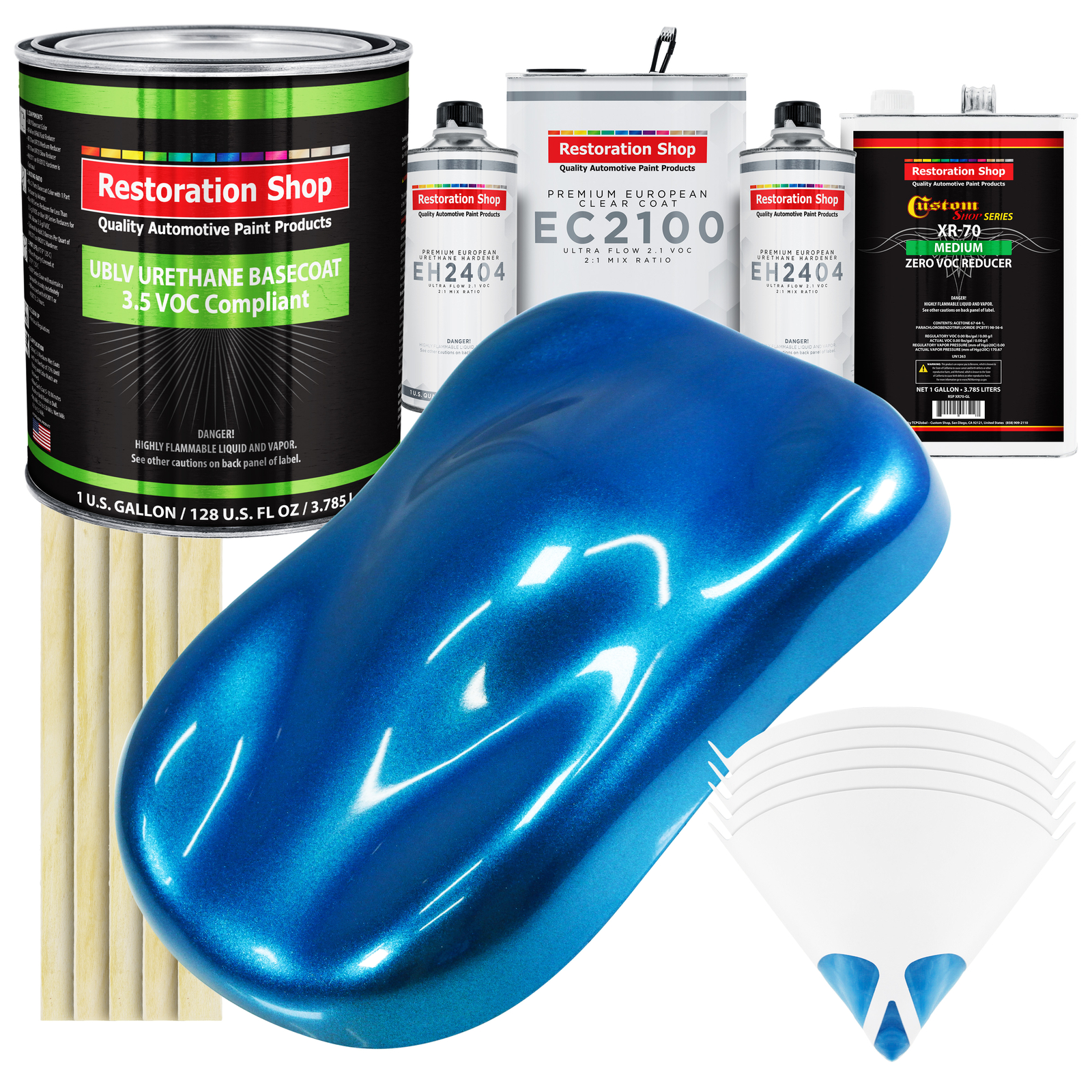 True Blue Firemist Low VOC Urethane Basecoat Gallon Kit with Euro Clear Coat