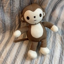 5 Little Monkey Lovey Security Plush Brown Tan Cream 10"