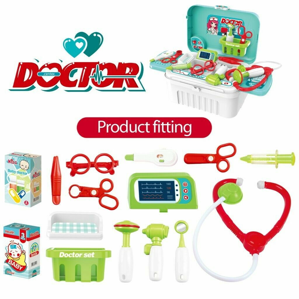 Doctor 3 in 1 Medical Set Doctors Kit Toy Playset Nurse Medical Role