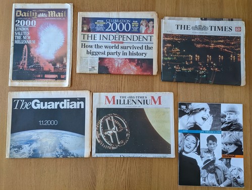 Millennium 1. Januar 2000 The Times Daily Mail Guardian Lot UK Zeitungen - Bild 1 von 7