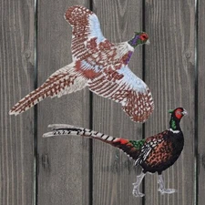 Ring-Necked Pheasant Embroidered Patch — 2-Pack — Iron On