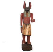 UNIQUE PHARAONIC ANCIENT EGYPTIAN HANDMADE Anubis Tomb Guard Wood Statue (HS)