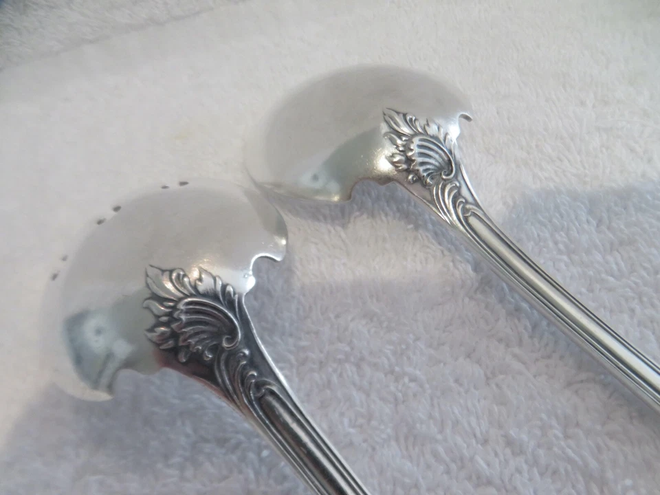 Precioso juego de servir ensalada 2p chapado en plata de principios del siglo XX Christofle Marly Foto 3 de 4