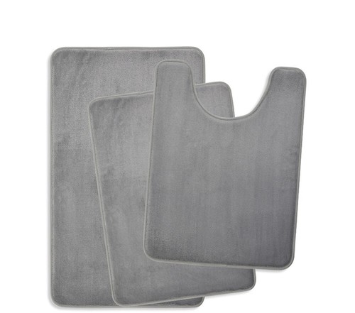 Juegos de alfombras de baño de 3 piezas, alfombrilla de baño de espuma viscoelástica extra gruesa alfombrillas antideslizantes. - Imagen 3 de 12