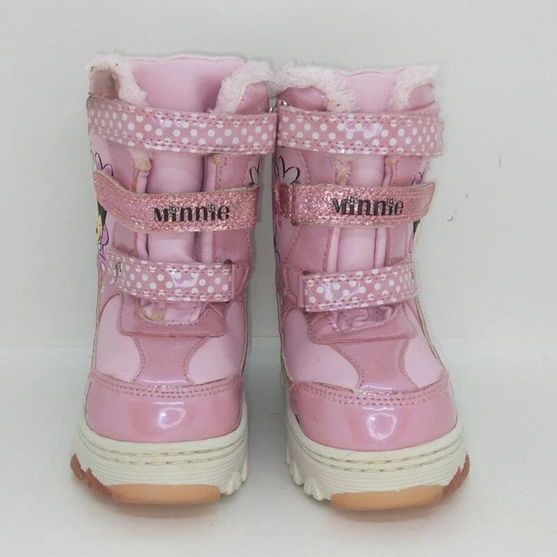 Botas de nieve Disney Junior Minnie Mouse niñas usadas rosa brillante - talla 8T Foto 4 de 4