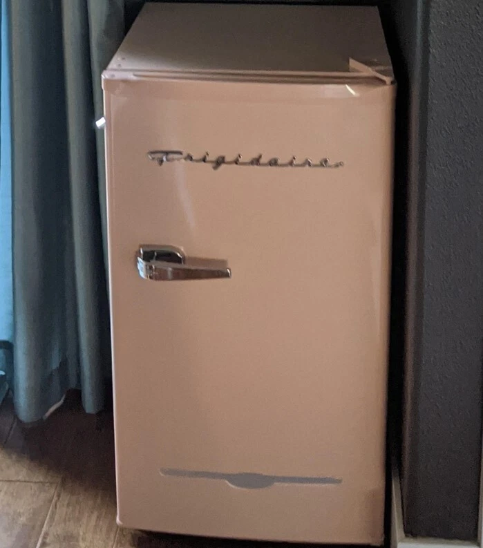 Mini Fridge Freezer Retro Pink Peach Sun Room Basement Compact