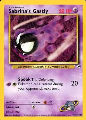 Pokemon Gym Heroes Common Card - Sabrina's Gastly 93/132 LP