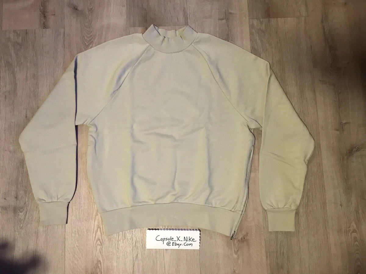 Fear Of God Essentials Cream Side Zipper Crew Turtle Neck Moc Medium Season 2
