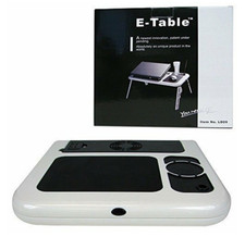 Portable Folding Laptop Stand E-Table Plastic Adjustable Stand BlackWhite