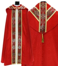 Red Semi Gothic Cope with stole Vestment Capa pluvial Roja Piviale KY113C25p