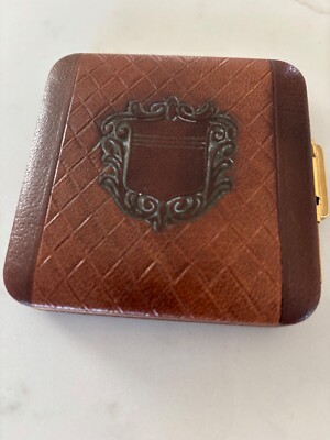 Vintage New Lin Bren Cloister Craft Leather Compact - Unused - in Original Box
