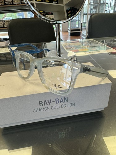 RAYBAN WAYFARER EASE CHANGE COLLECTION RX4340V 8382 50MM PHOTO STRIPED LIGHT BLU - Picture 3 of 5