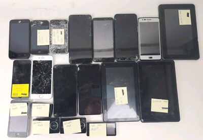  19 Smart Phones, Ipods, Kindles Go-gear, Etc, Cell, Apple, LG Samsung PARTS Lot