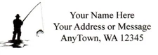 30 Personalized Fisherman Return/Mailing Address labels 1" x 2 5/8"