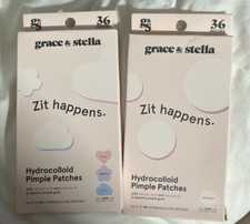 2 Packs Pimple Patches for Face Hydrocolloid Acne Patch for Zits Blemishes 72 Ct