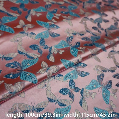 Brocade Damask Satin Fabric Cloth Butterfly Print for Cheongsam Han Clothing - Picture 10 of 14