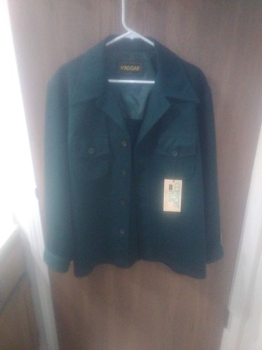 Vintage Leisure Suit Polyester Mens 44 Jacket NEW with tags Disco Green 60s 70s - Picture 9 of 9