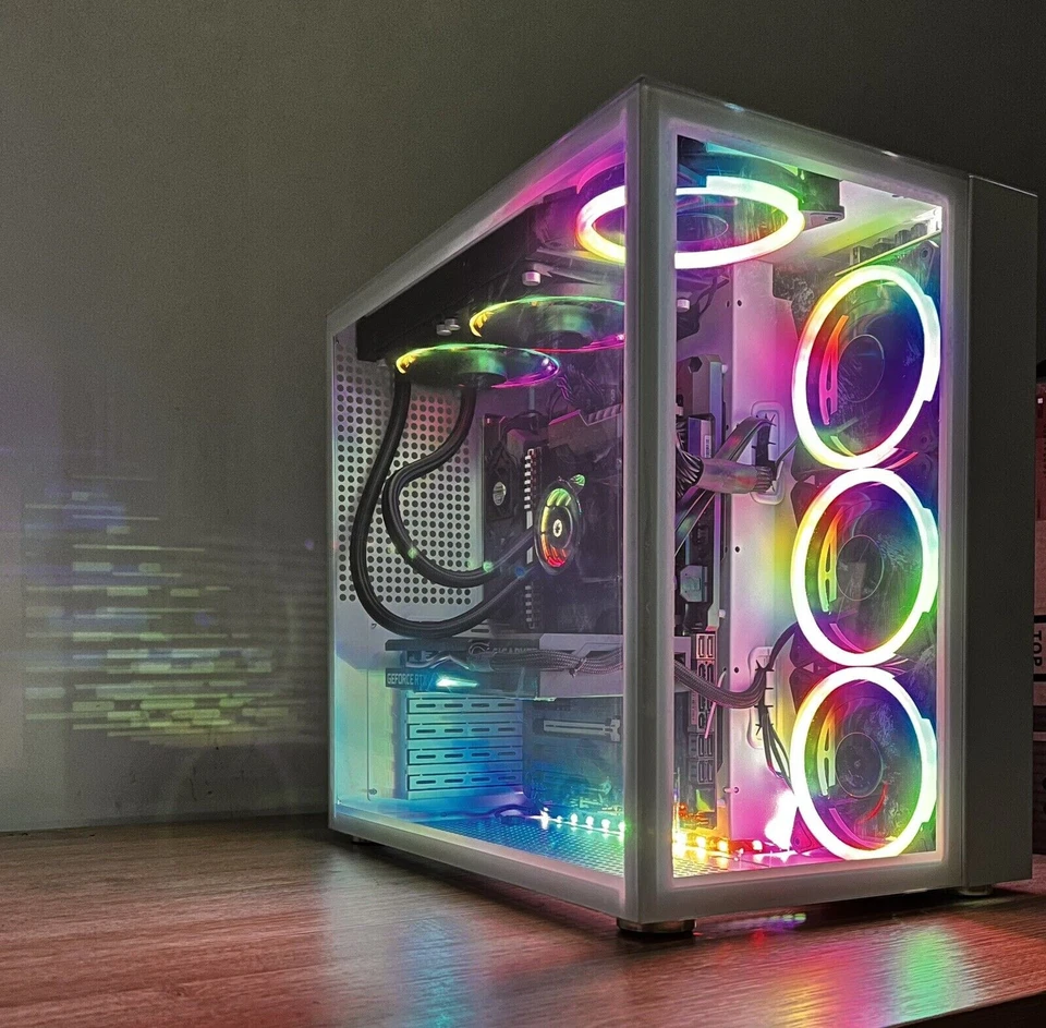 White Case Gaming RGB PC Computer i7 QUAD 16 GB 1TB SSD GTX 1660 Wifi Win 11 - Image 2 of 4