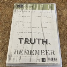 Stampin Up Stamp set Words Of Truth Rubber Phrases Sayings Preowned Remember