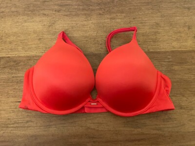 Victoria's Secret Cheer Pink Satin 32DD Very Sexy Push Up Add 1 Cup Bra VS