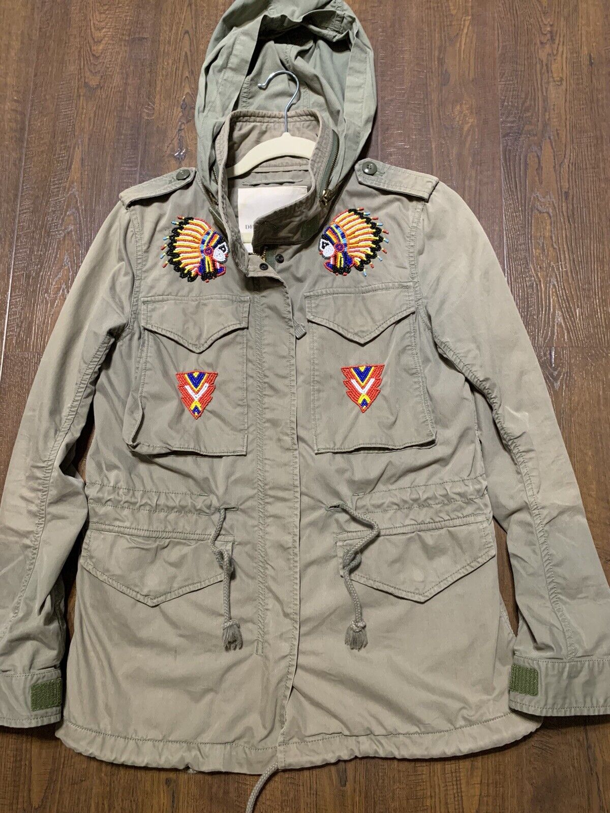 Denim Supply Ralph Lauren Beaded M65 Military Jacket M. Southwestern Indian