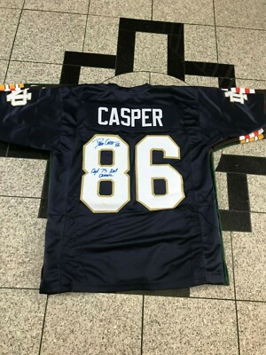 DAVE CASPER SIGNED AUTOGRAPHED NOTRE DAME IRISH #86 THROWBACK JERSEY ...