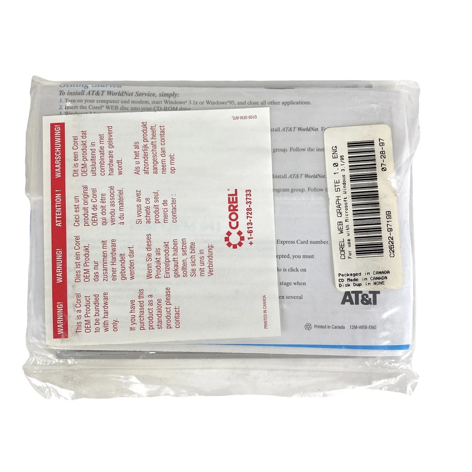 Vintage 1997 Corel Web Graphics 1.0 New Sealed English PC HTML CD Web Design - Image 3 of 4