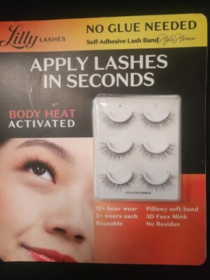 Lilly Lashes Stylestunner SELF-ADHESIVE Natural Volume + Medium Opened Box