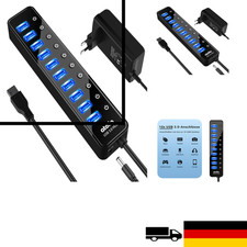 USB 3.0 Hub 10 Port 30W Netzteil LED Ein Aus Schalter