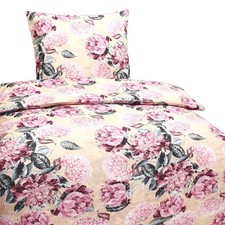 Hochwertige Baumwolle Bettwäsche Blumen Rosa Gelb 135x200 80x80cm