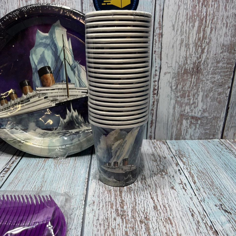 Cruise Ship Party Tableware Set - Serves 24Tableware.Plates,cups,napkins,utensil - Image 3 of 4