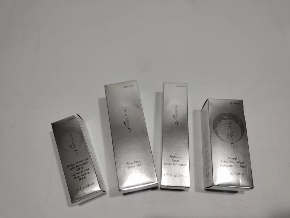 Set /4 ARBONNE NutriMen C REnewing Hydrating Wash~Toner~Shave Gel~Sunscreen Mens - Image 2 of 4