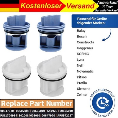 Flusensieb 00647920 für Bosch Siemens Neff 605010 Waschmaschine Waschtrockner ee